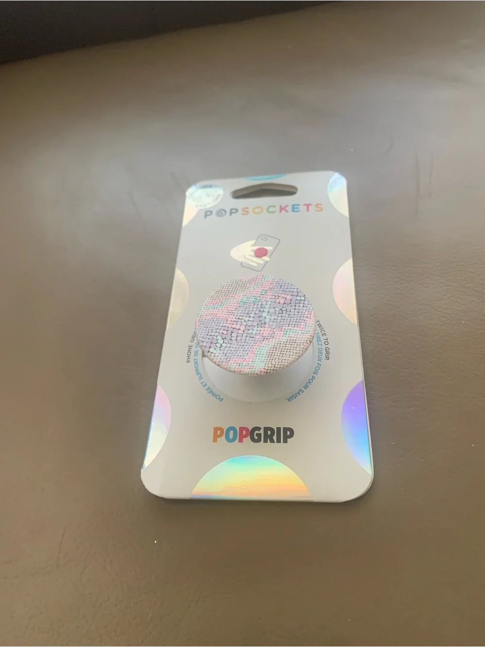 PopSocket PopGrip Sequin Phone Grip in Iridescent Pink and Blue